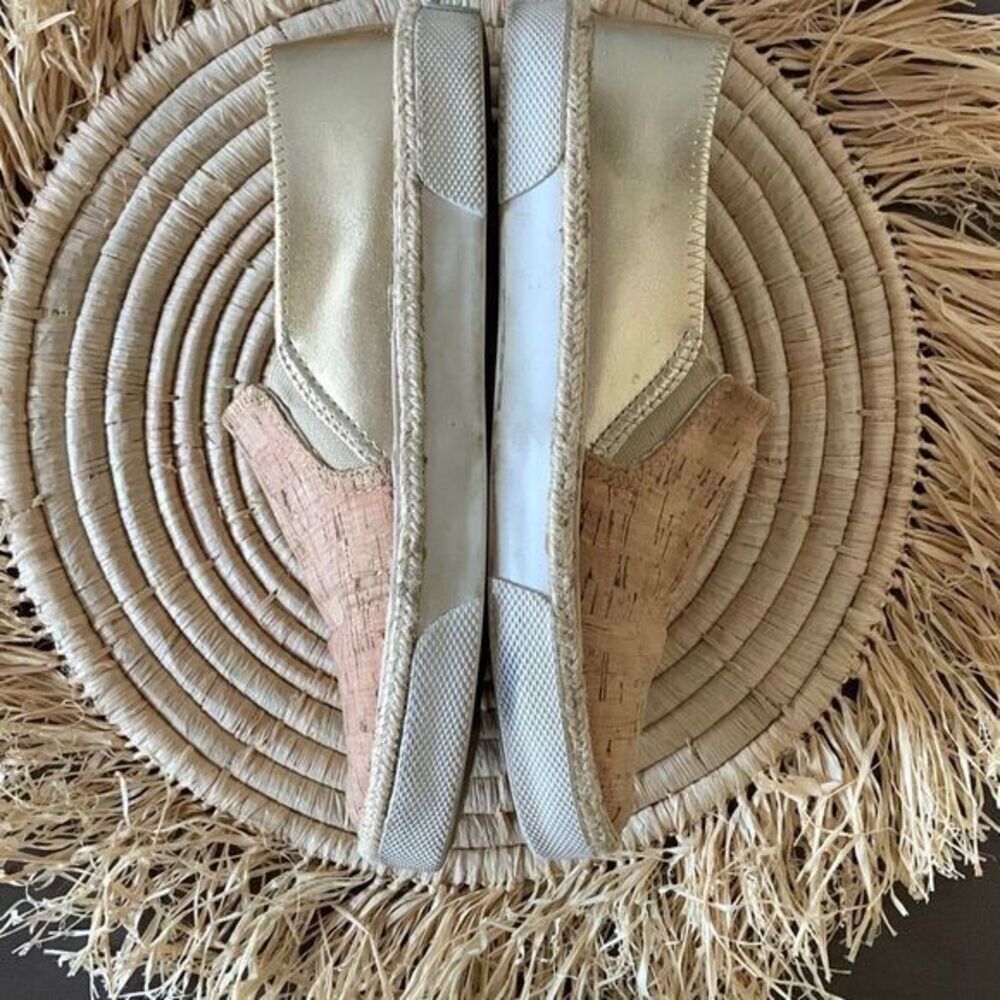 JACK ROGERS Tucker Sneakers Natural Cork / Gold Slip On Casual Shoes Size 6 - Picture 8 of 15